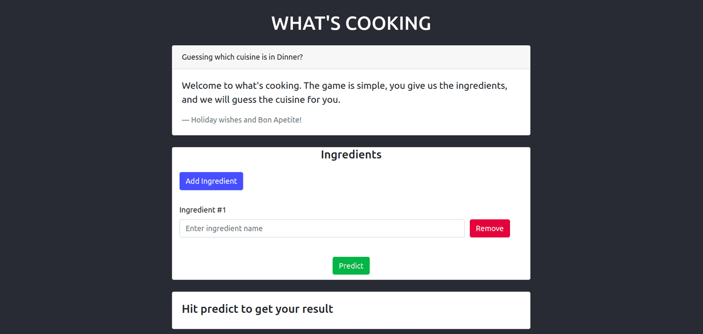What's Cooking?